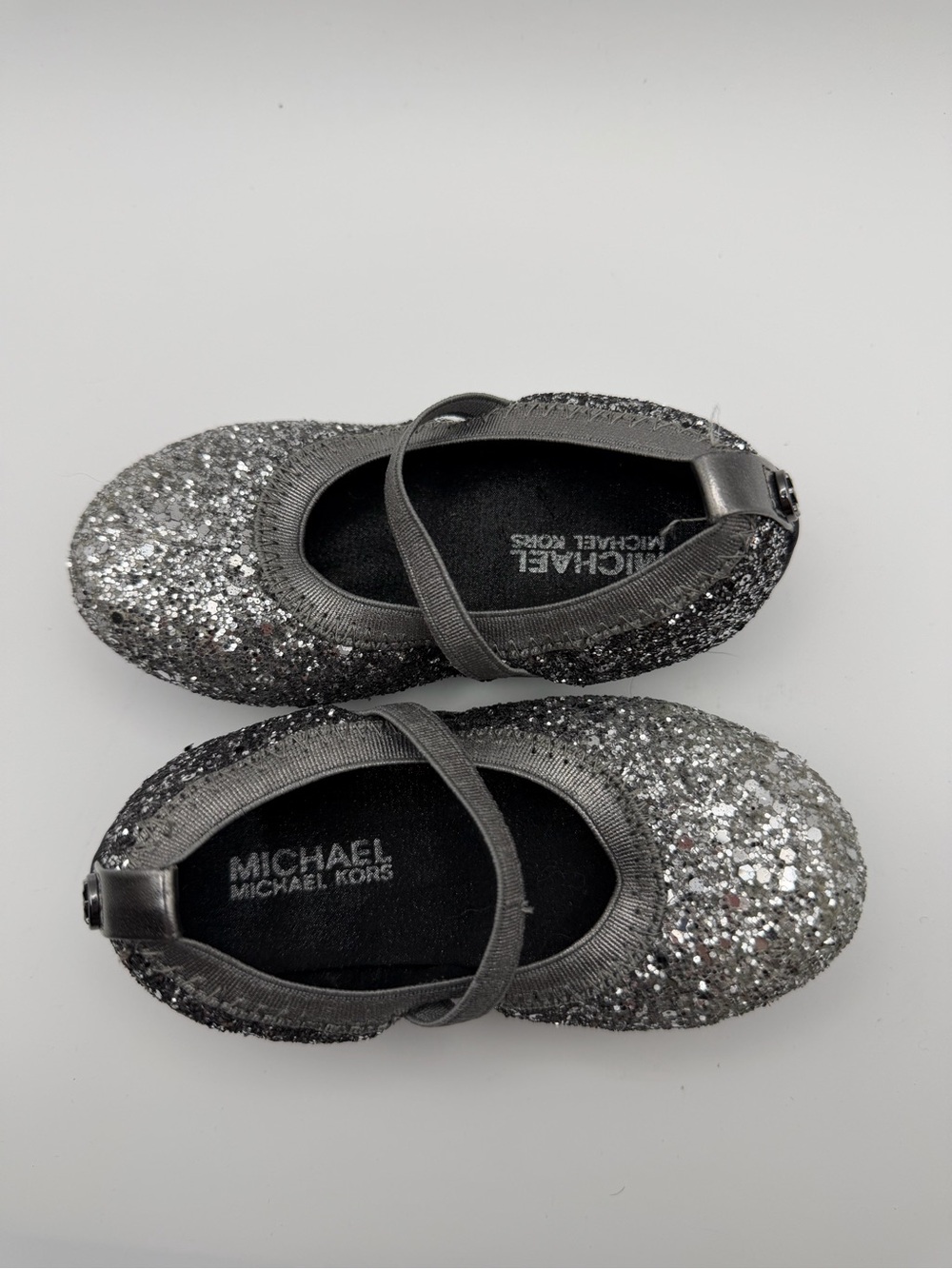 Michael Kors Kids Silver Glitter Mary Jane Flats